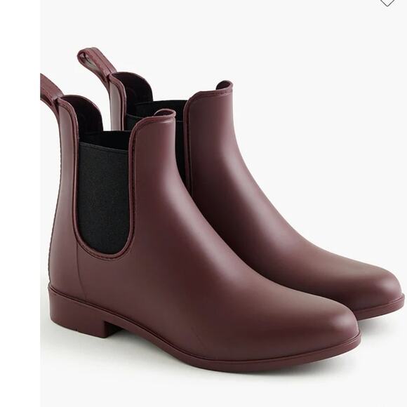 JCREW Chelsea Rainboot Burgundy Size 10 NEW - Picture 2 of 5